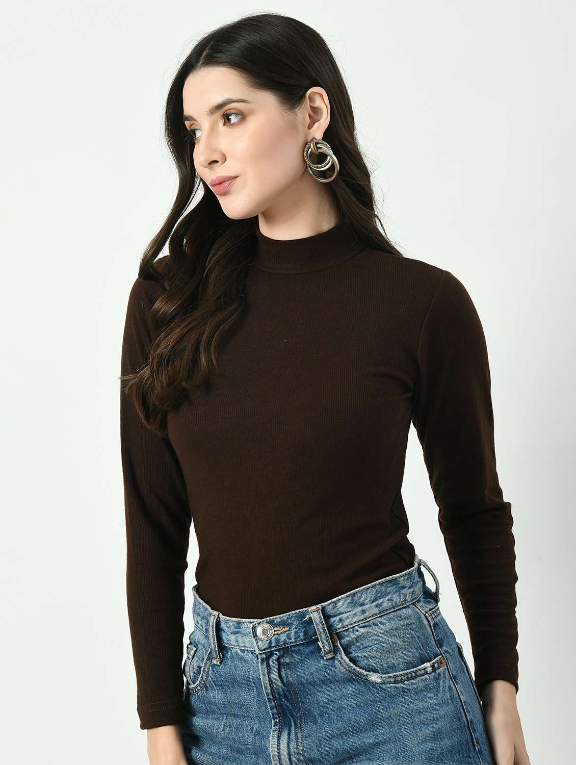 women solid long sleeves top - 20510590 - Standard Image - 1
