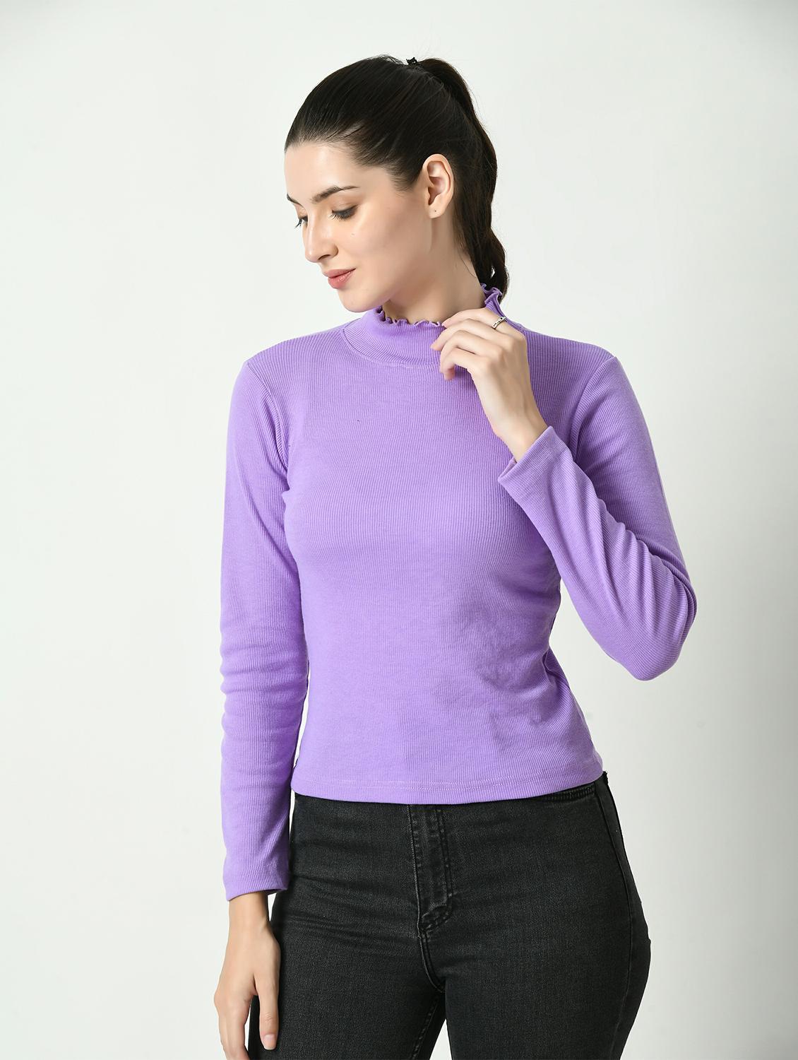 women solid long sleeves top - 20510647 -  Standard Image - 1