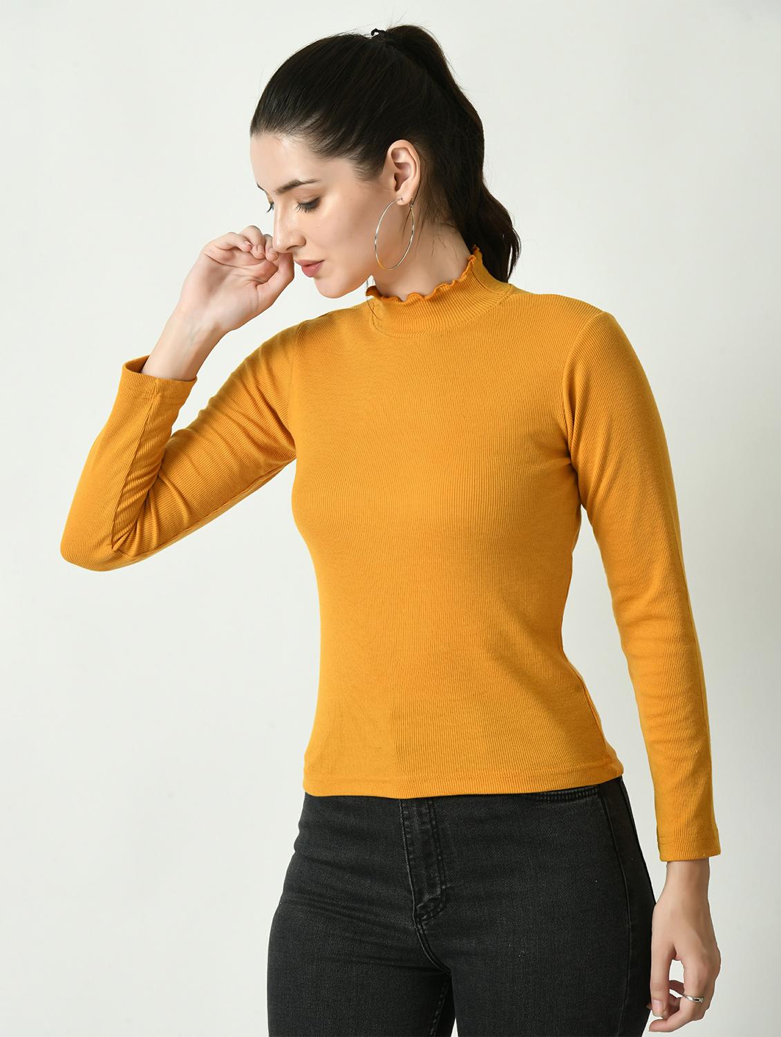 women solid long sleeves top - 20510674 - Standard Image - 1
