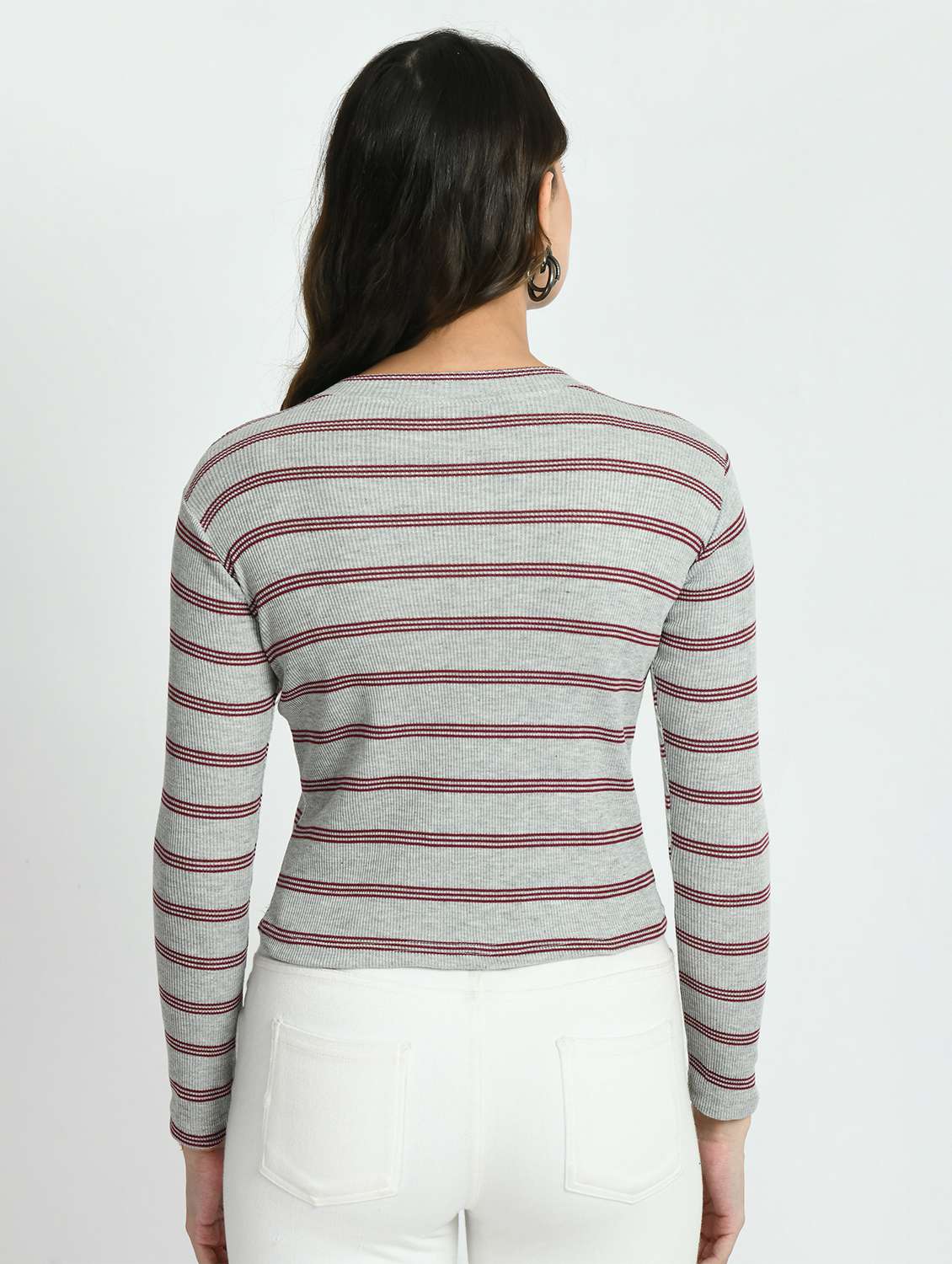women striped long sleeves top - 20510715 -  Standard Image - 1