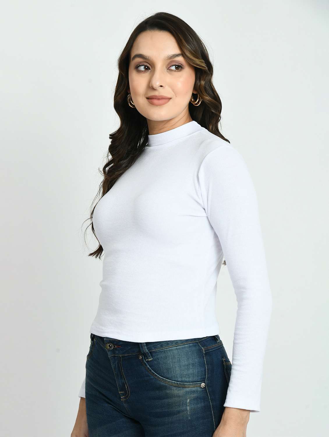 women solid long sleeves top - 20510746 -  Standard Image - 1