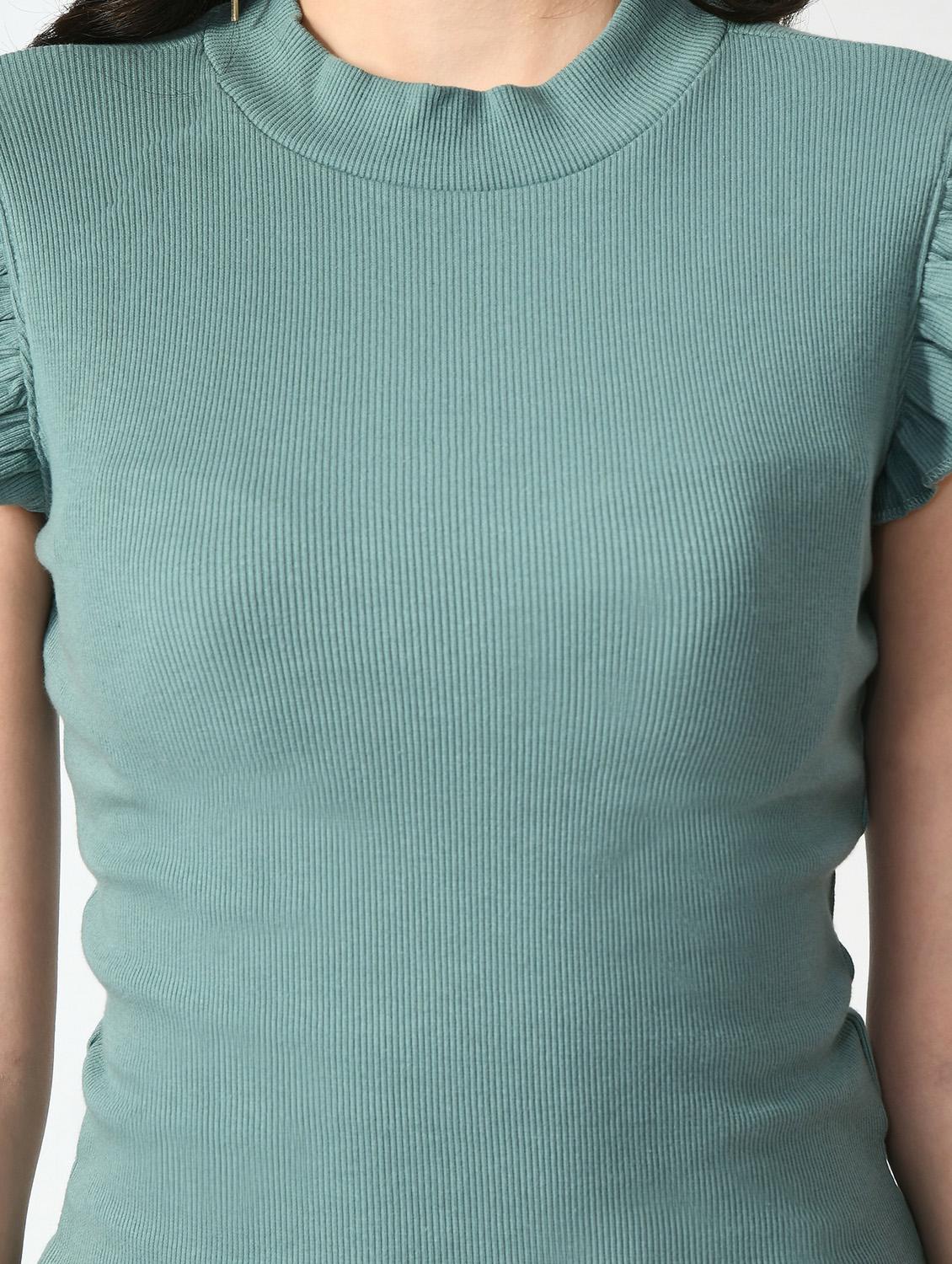 women solid cap sleevels top - 20510801 - Standard Image - 4