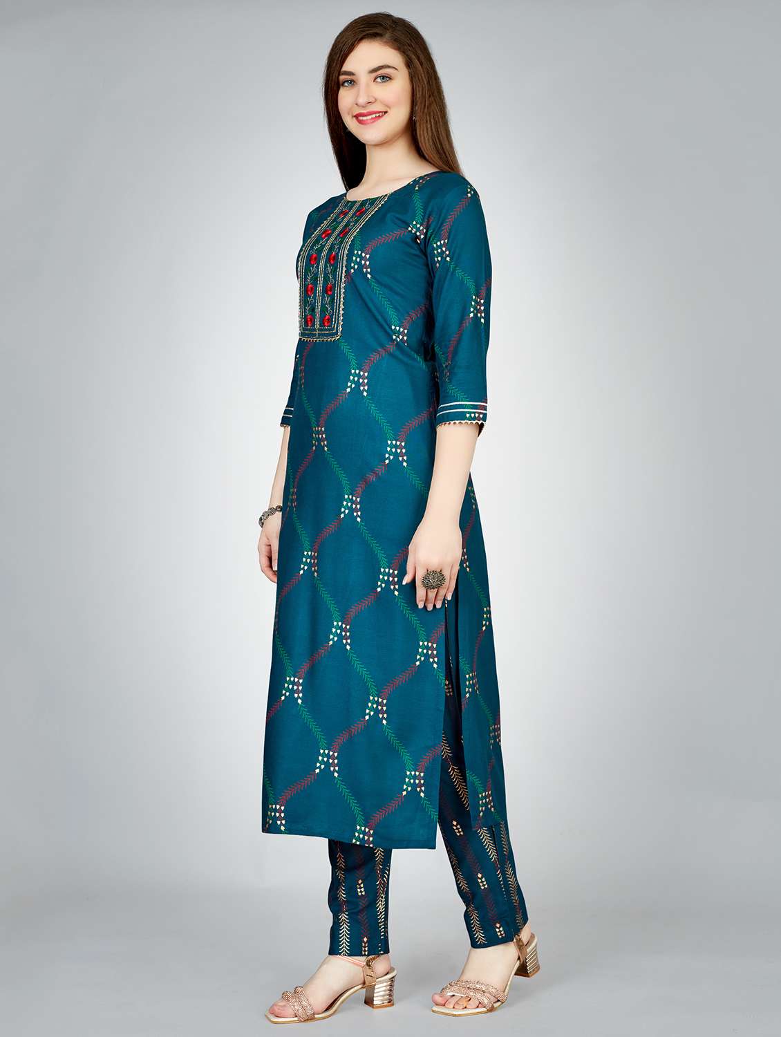 navy blue rayon kurta pant  set - 20511203 -  Standard Image - 1