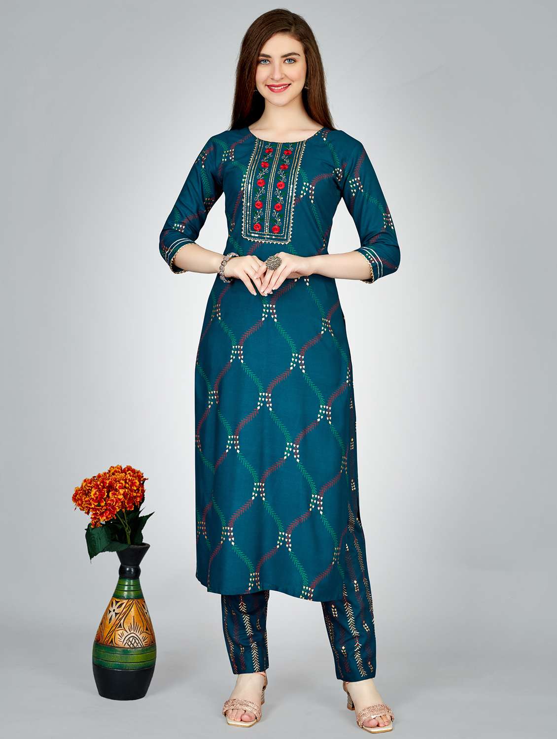 navy blue rayon kurta pant  set - 20511203 -  Standard Image - 4