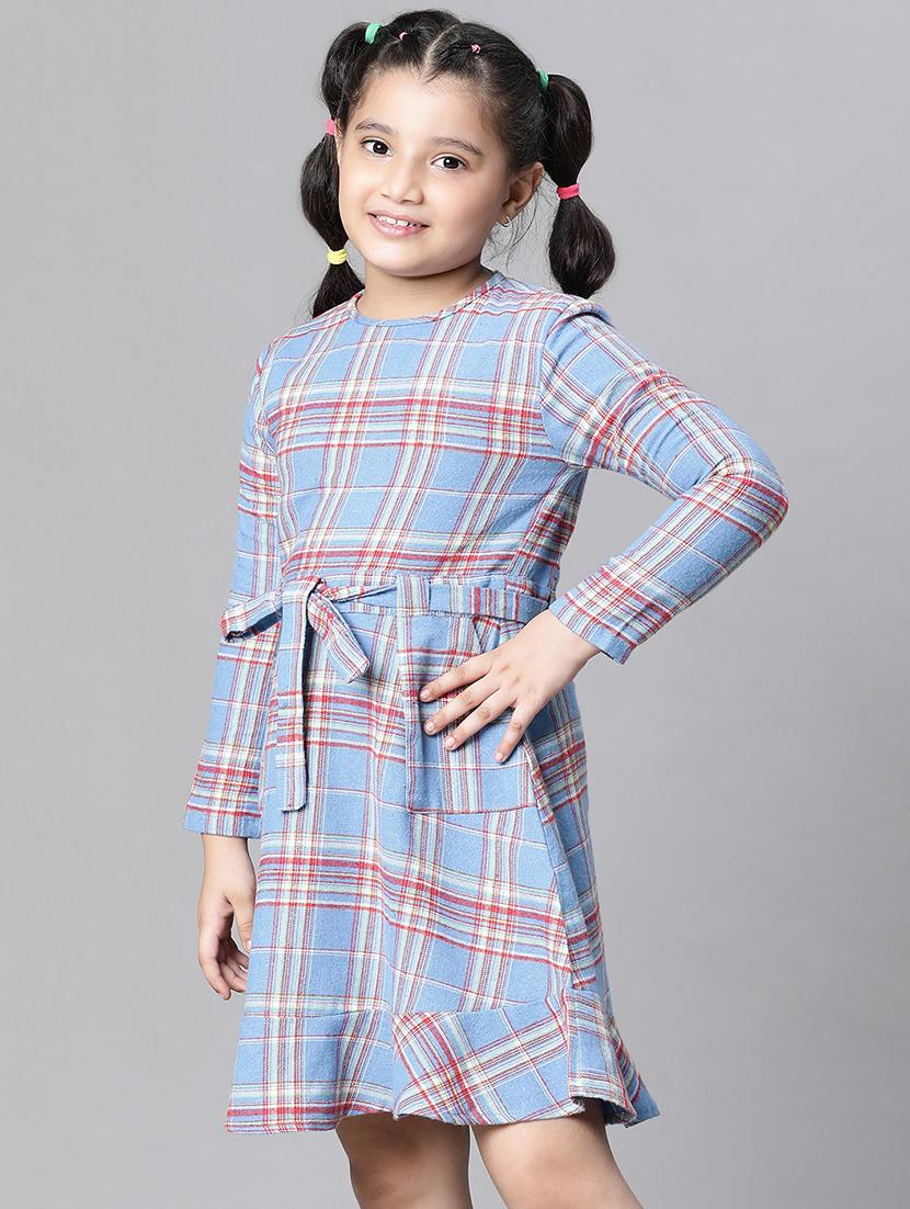 girls round neck long sleeves frock - 20511249 -  Standard Image - 1