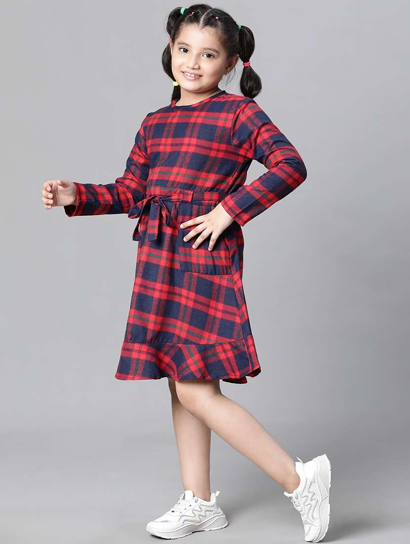 girls round neck long sleeves frock - 20511250 -  Standard Image - 1
