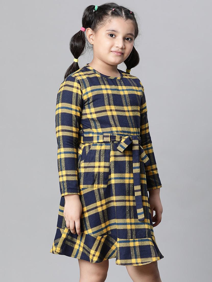 girls round neck long sleeves frock - 20511251 - Standard Image - 1