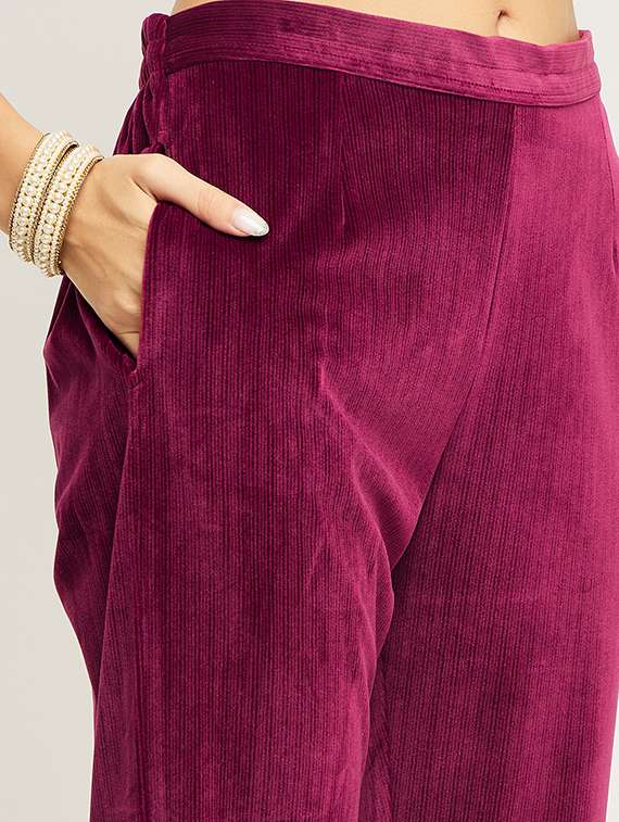 women printed long sleeve woollen suit set - 20511538 - Standard Image - 4