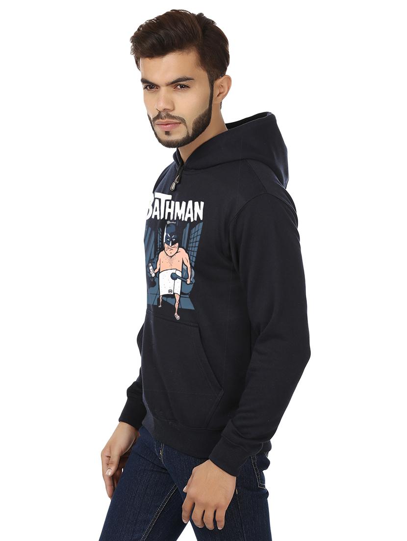 navy blue fleece front print sweatshirt - 20511551 - Standard Image - 1