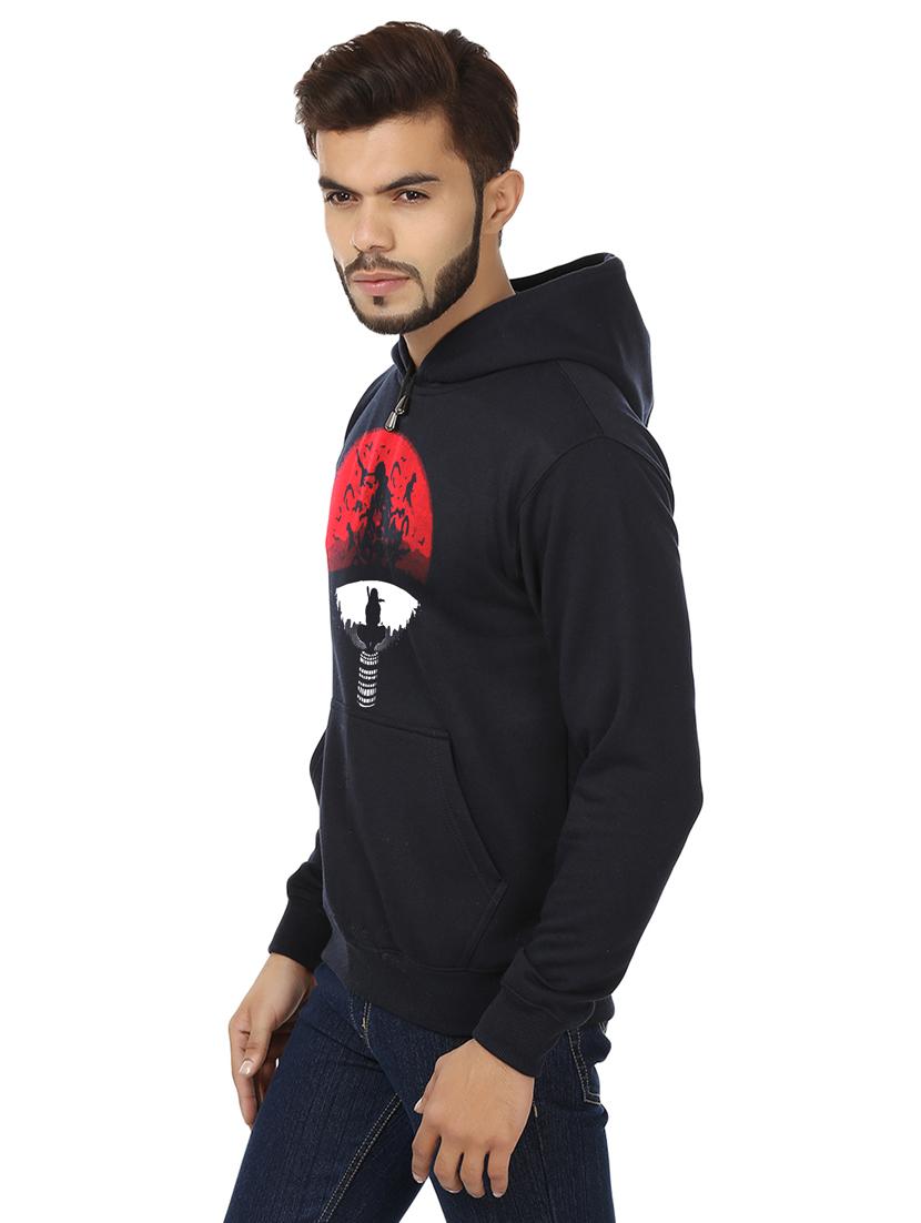 men black fleece chest print sweatshirt - 20511555 -  Standard Image - 1