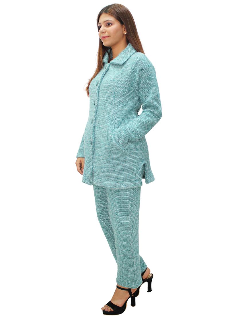 light blue self design co-ord set - 20511634 - Standard Image - 1