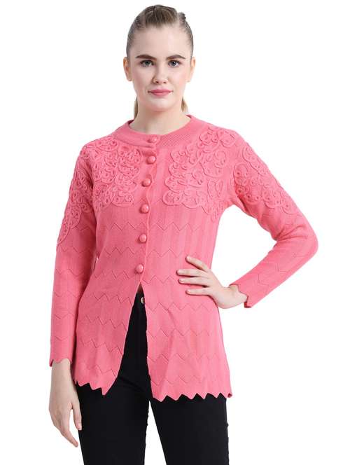 women self design long sleeve cardigan - 20511747 - Standard Image - 0