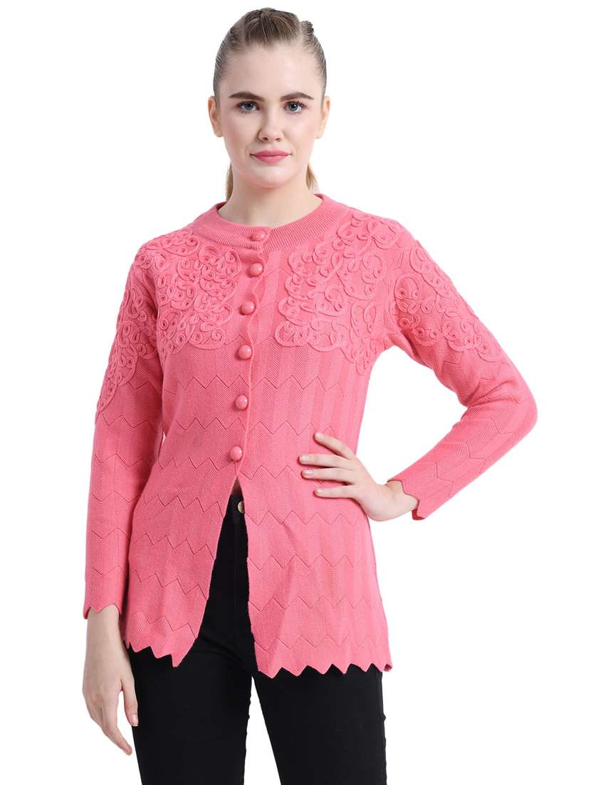 women self design long sleeve cardigan - 20511747 - Zoom Image - 0