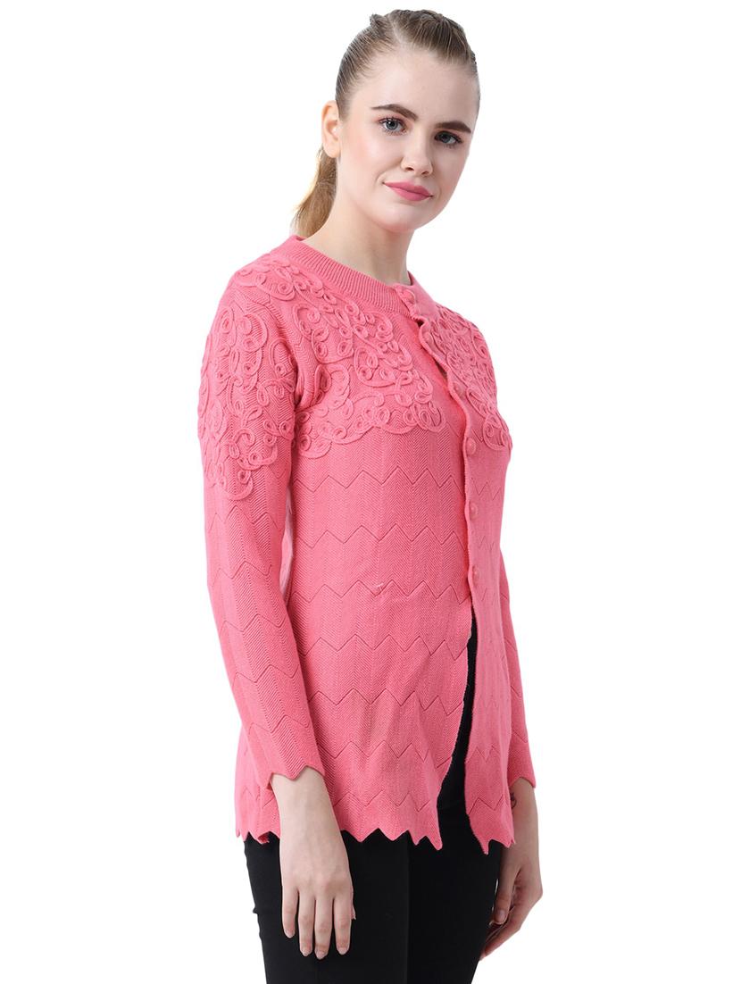 women self design long sleeve cardigan - 20511747 - Standard Image - 1