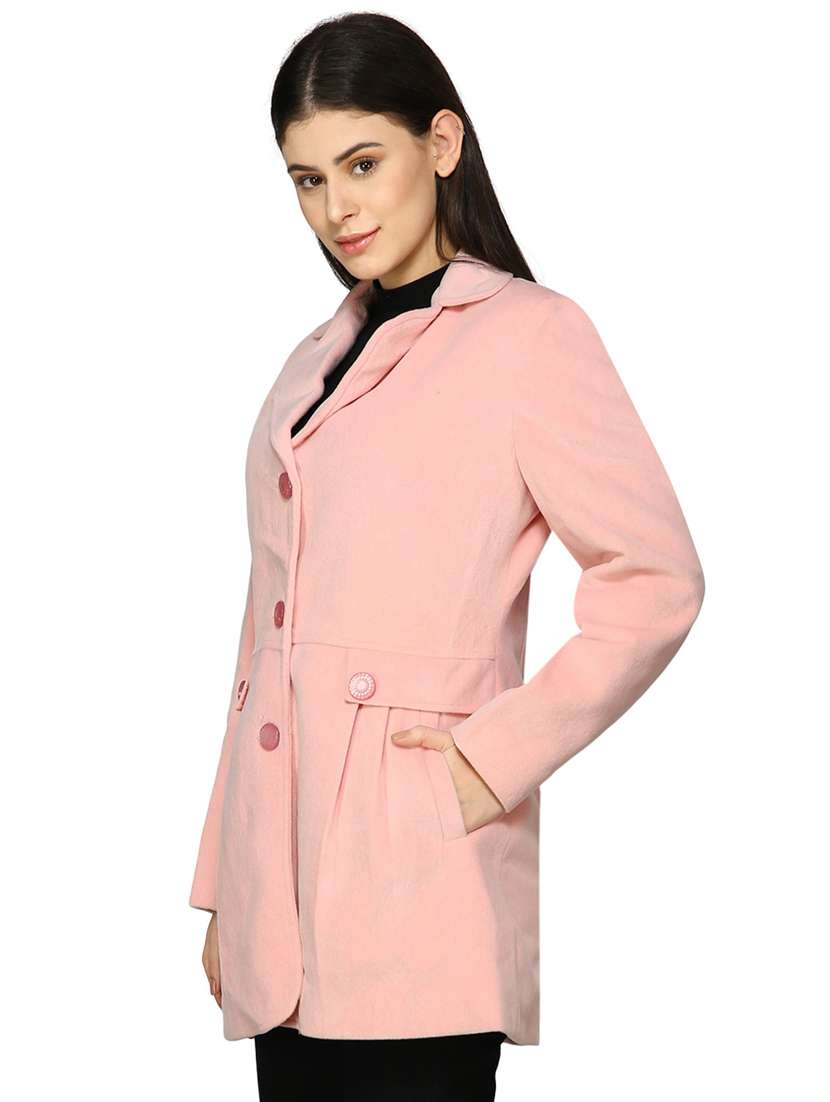 women rosewater solids full sleeves coat - 20511793 -  Standard Image - 1