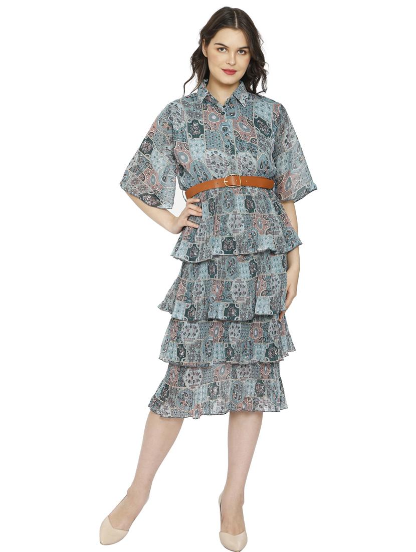 women layered fit & flare dress - 20511835 - Zoom Image - 0