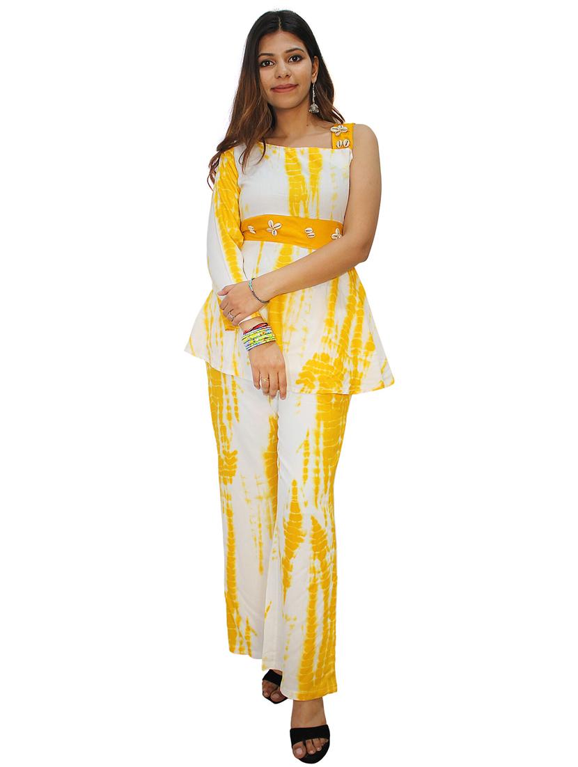women yellow tie & dye co-ord sets - 20511912 - Zoom Image - 0