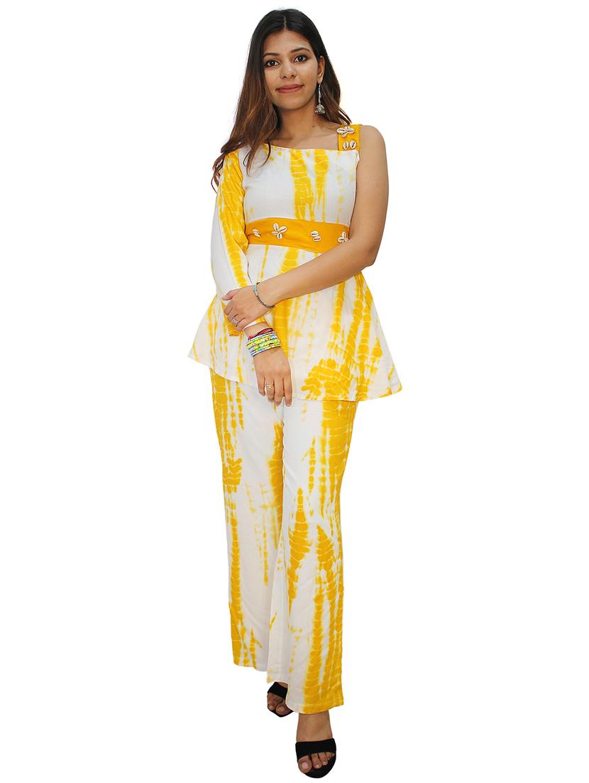 women yellow tie & dye co-ord sets - 20511913 - Zoom Image - 0
