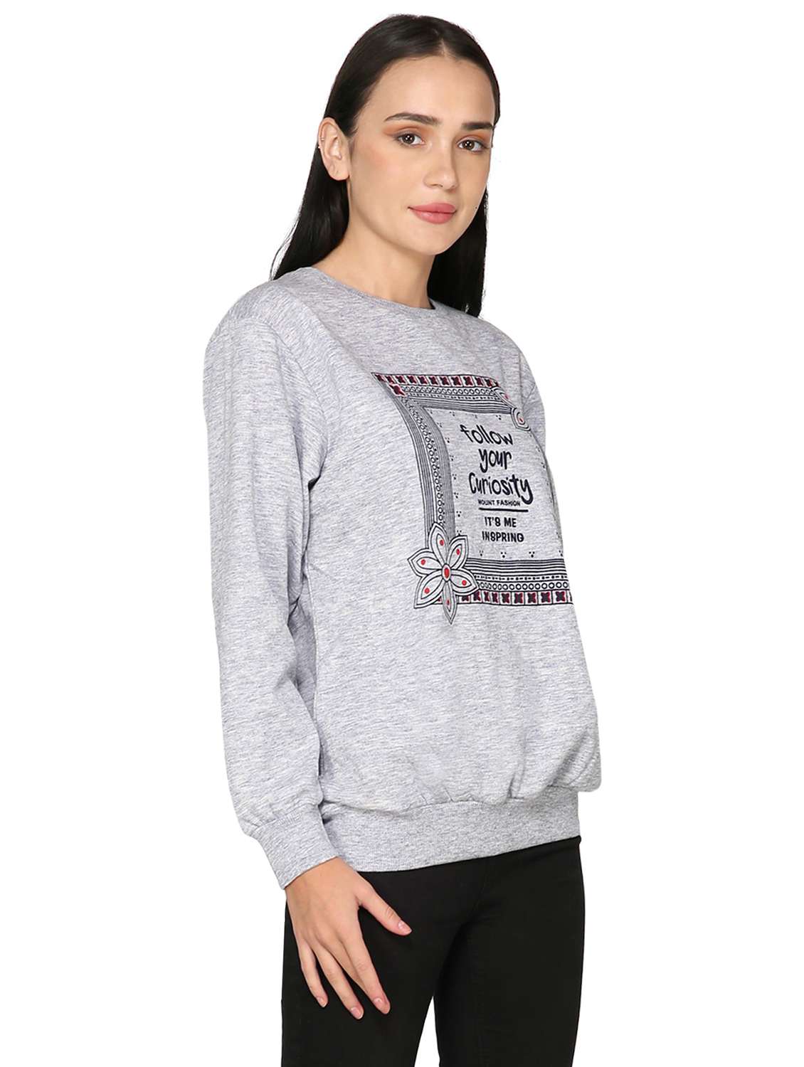 women front print sweatshirt - 20512216 - Standard Image - 1
