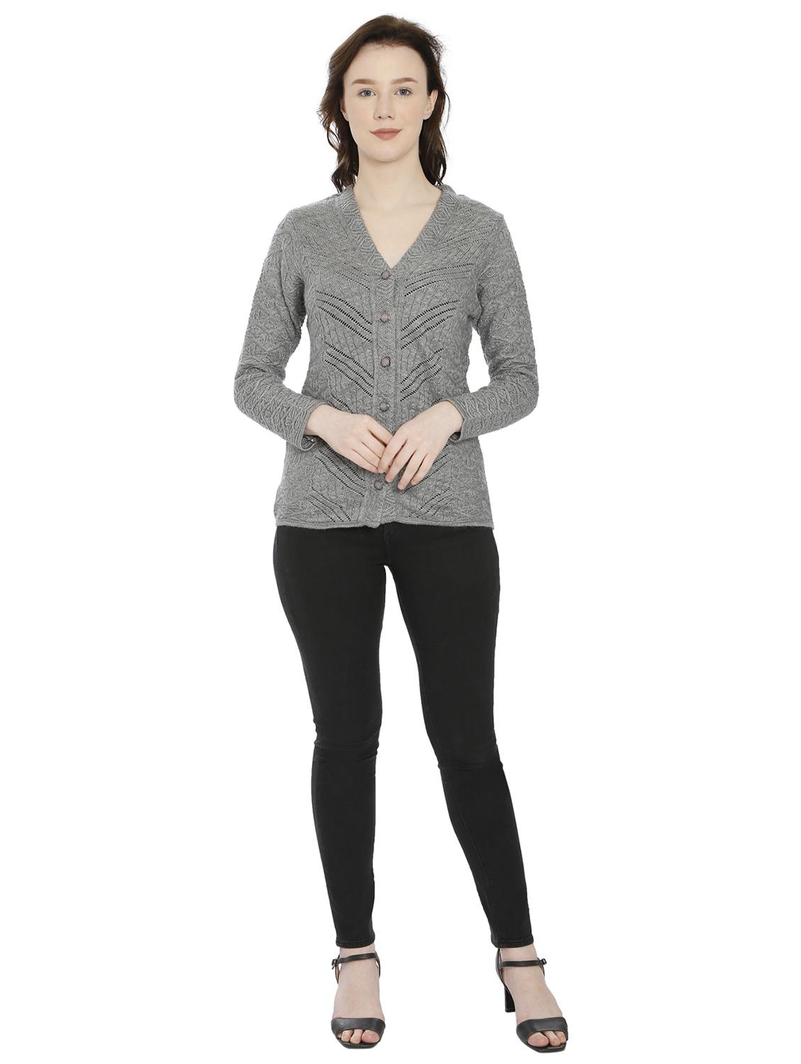 women self design woollen cardigan - 20512227 - Standard Image - 4