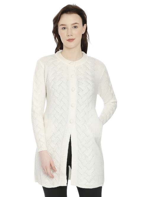 women self design woollen cardigan - 20512231 -  Standard Image - 0