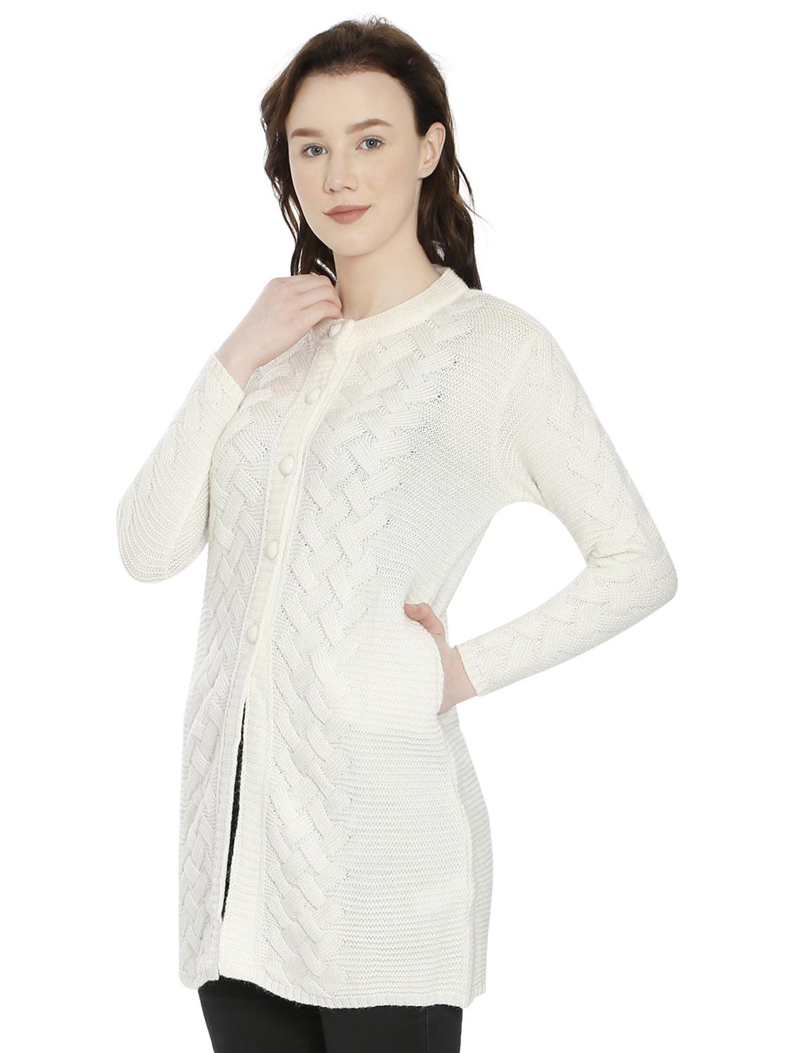 women self design woollen cardigan - 20512231 - Standard Image - 1