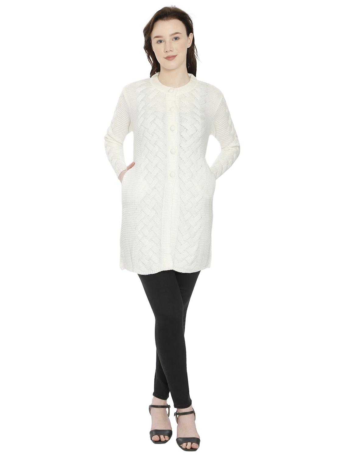 women self design woollen cardigan - 20512231 - Standard Image - 4