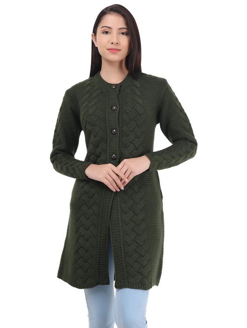 women self design woollen cardigan - 20512232 - Standard Image - 0