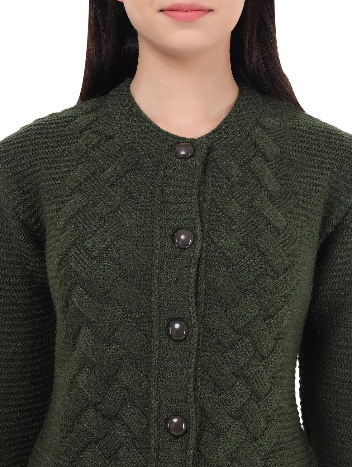 women self design woollen cardigan - 20512232 - Standard Image - 4