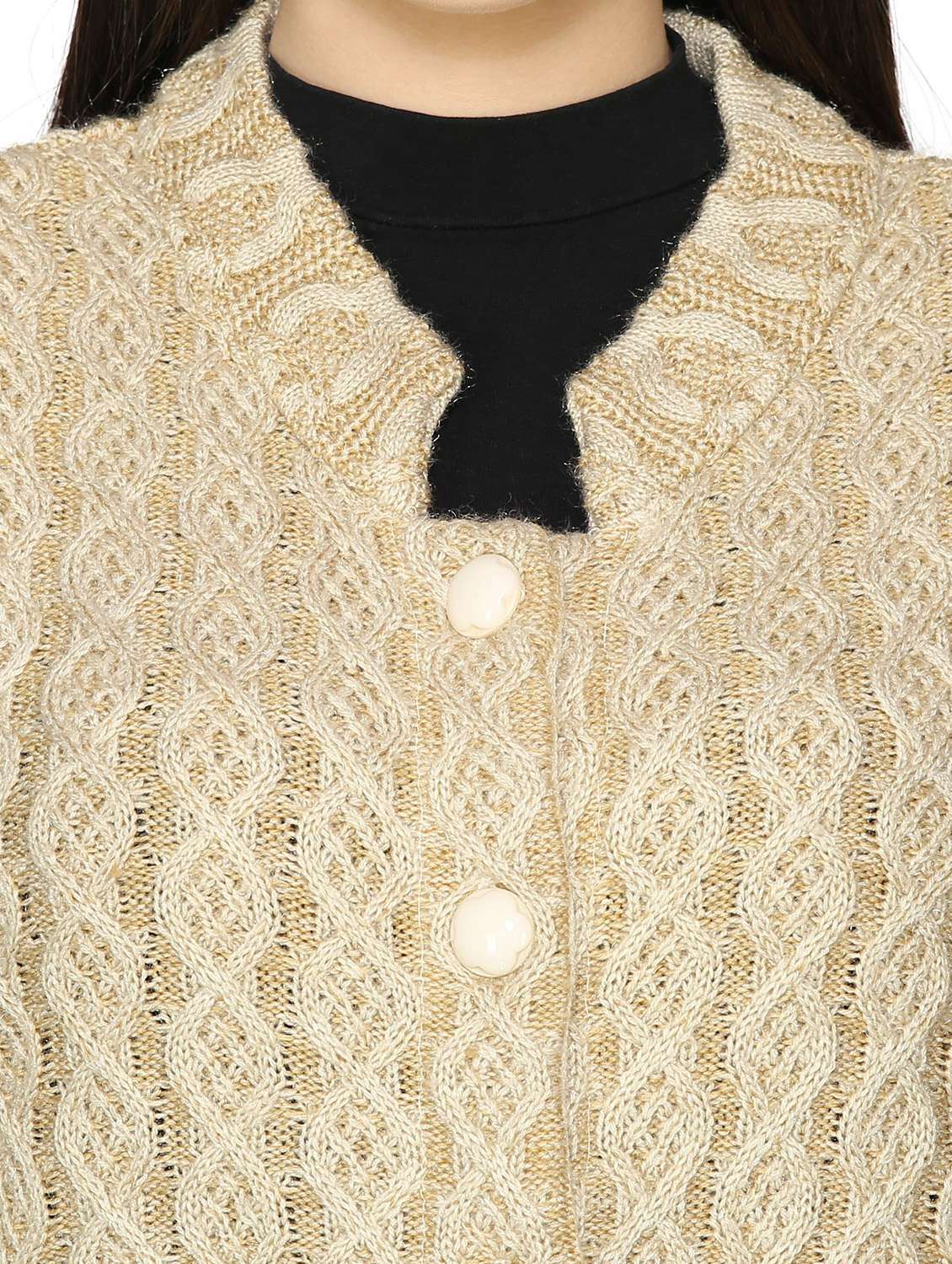 women self design woollen cardigan - 20512252 - Standard Image - 4