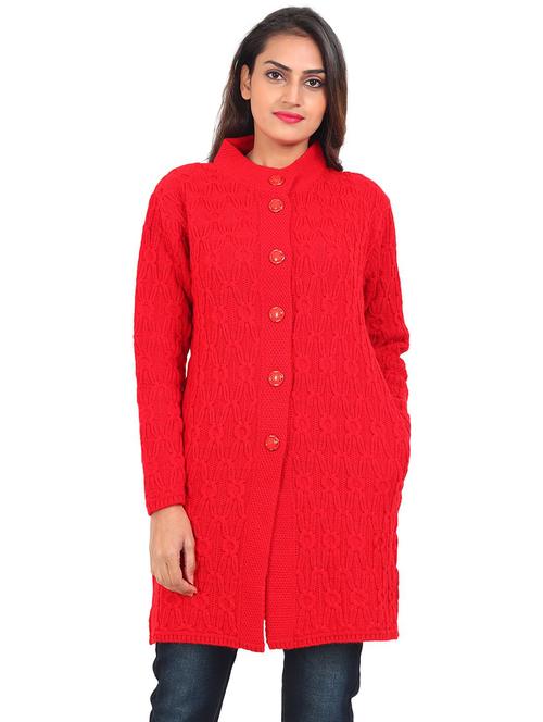women self design woollen cardigan - 20512274 - Standard Image - 0