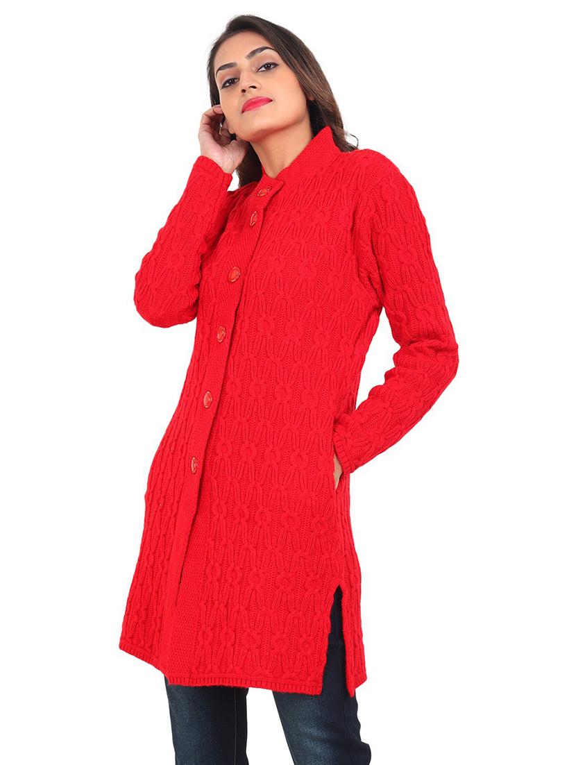 women self design woollen cardigan - 20512274 - Standard Image - 1