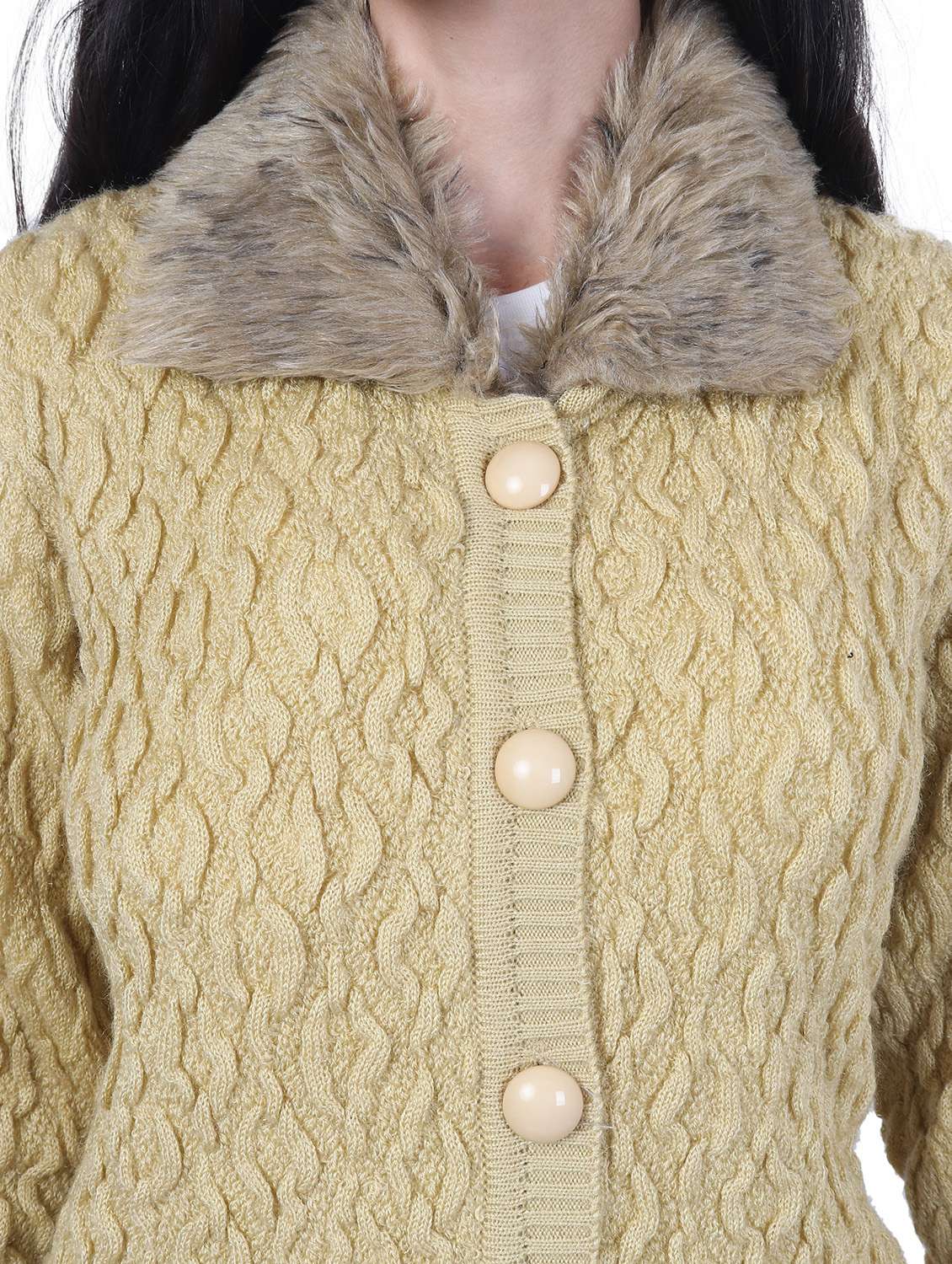 women self design woollen cardigan - 20512306 - Standard Image - 4