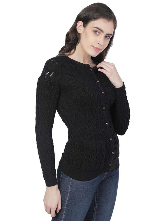women self design woollen cardigan - 20512314 -  Standard Image - 1