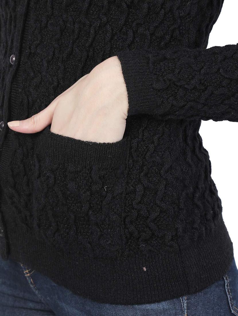 women self design woollen cardigan - 20512314 - Standard Image - 4
