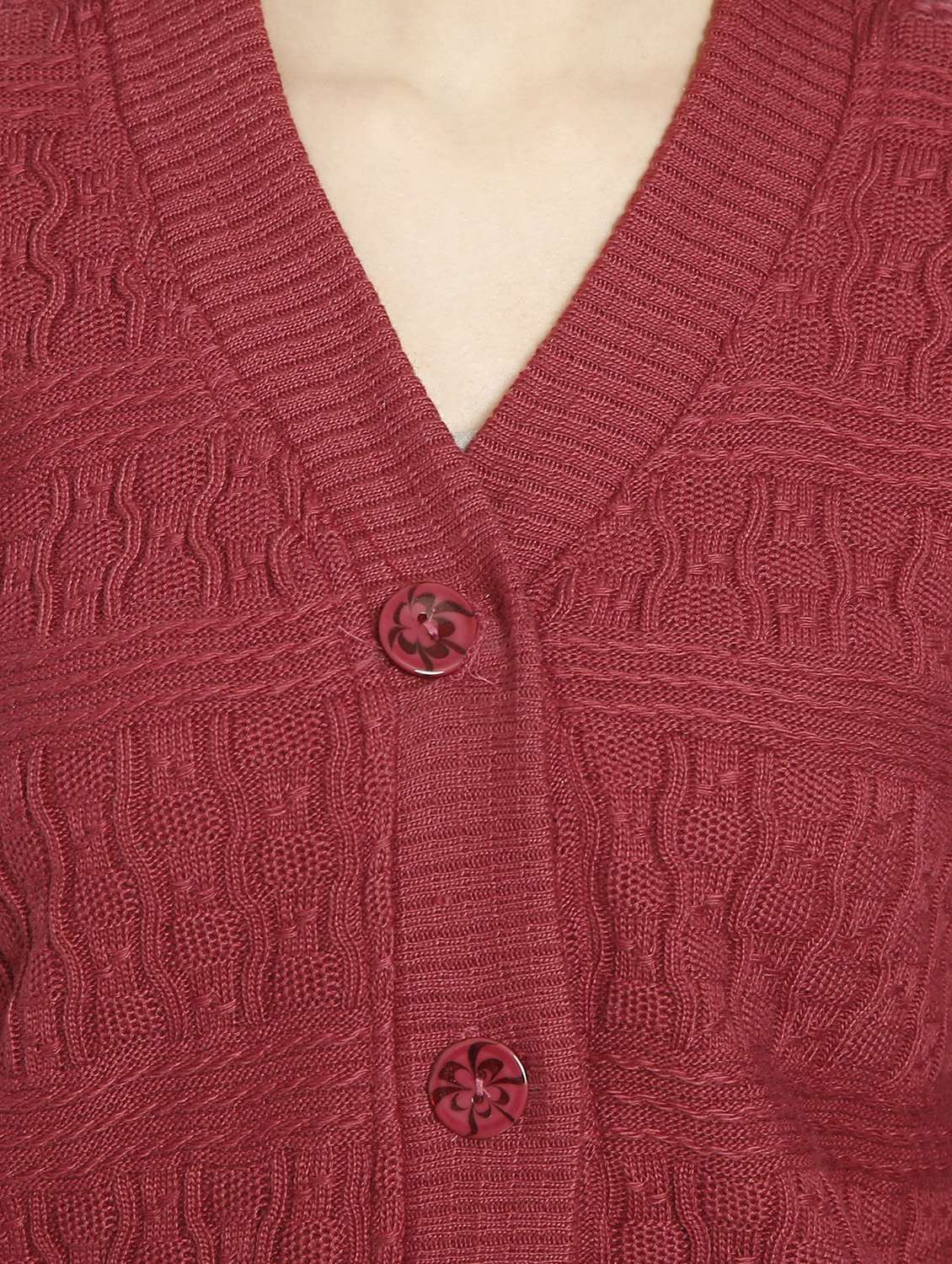women self design woollen cardigan - 20512333 - Standard Image - 4