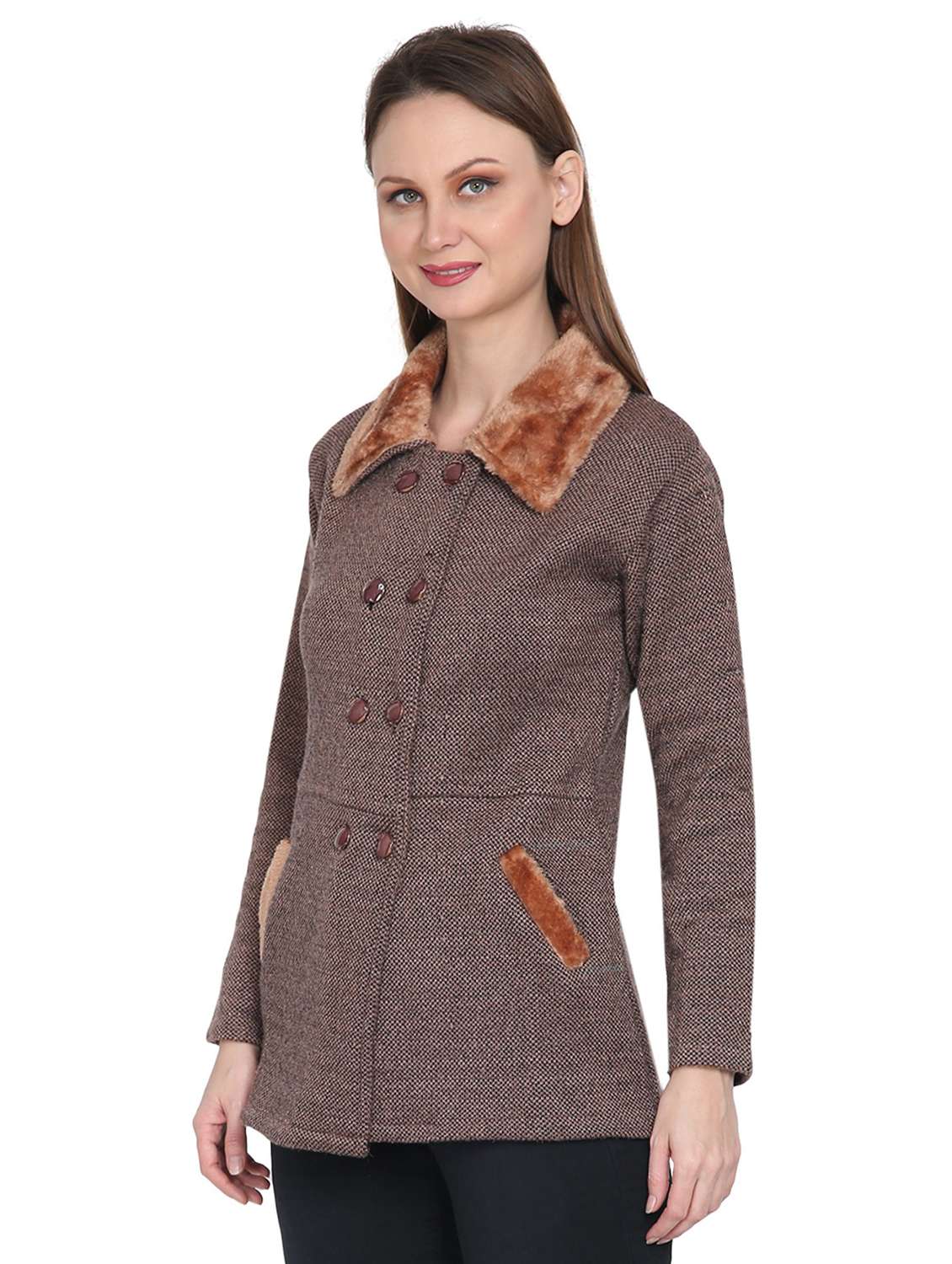 women brown long sleeves cardigans - 20512352 - Standard Image - 1