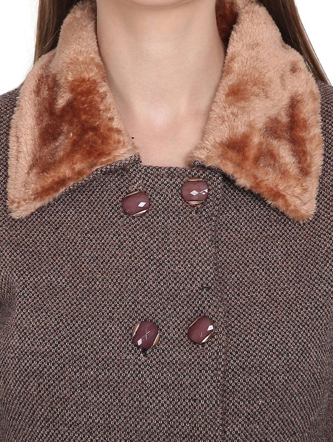 women brown long sleeves cardigans - 20512352 - Standard Image - 4