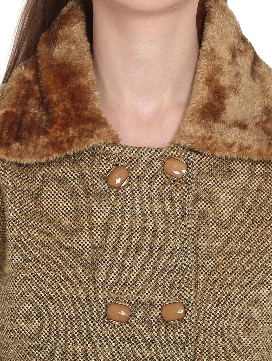 beige self designed woolen cardigan - 20512354 - Standard Image - 4