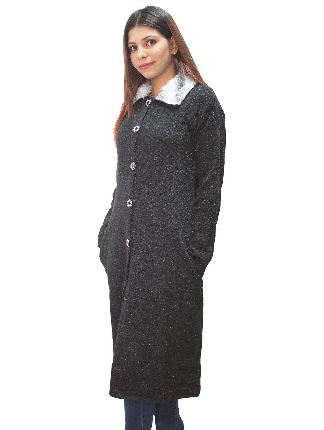 charcoal wool blend long cardigan - 20512380 - Standard Image - 1
