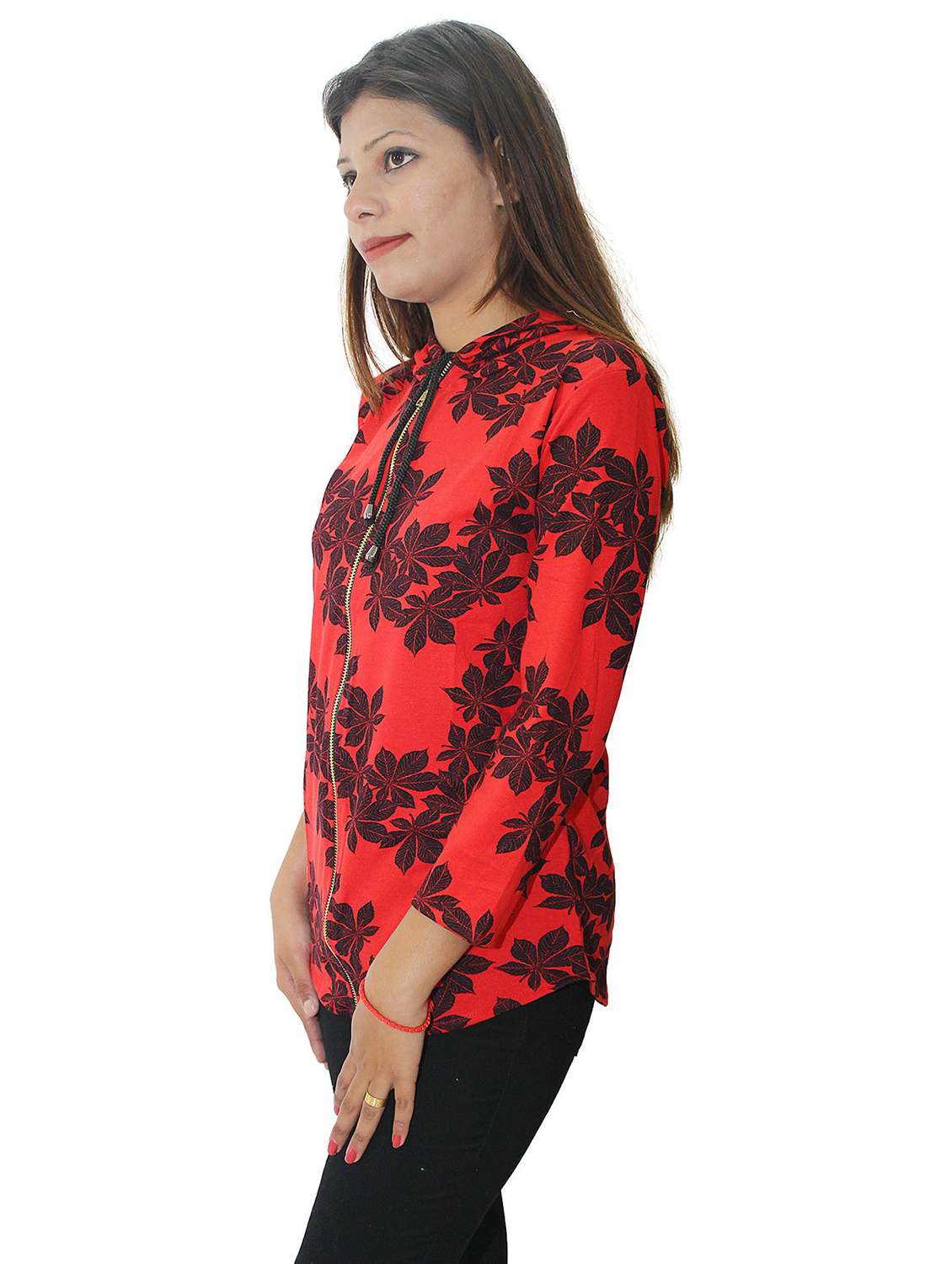 red long sleeve hooded sweatshirt - 20512413 - Standard Image - 1