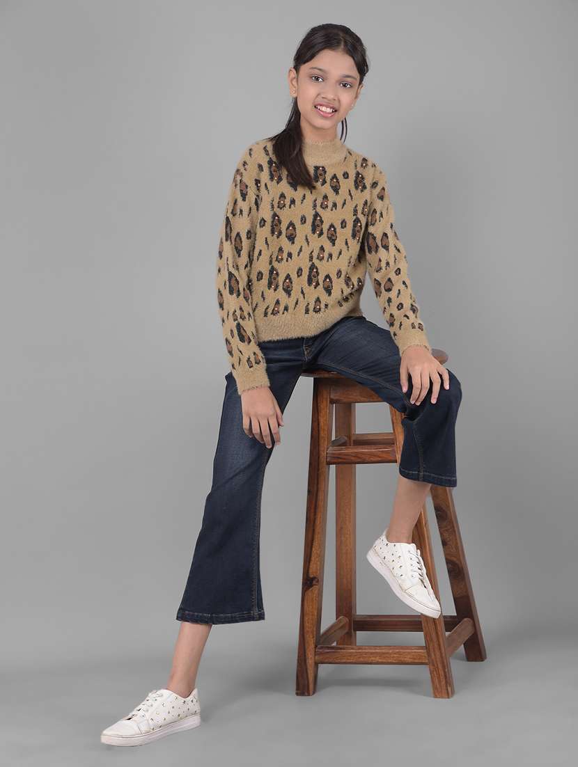 girls brown nylon regular sweater - 20512599 -  Standard Image - 4