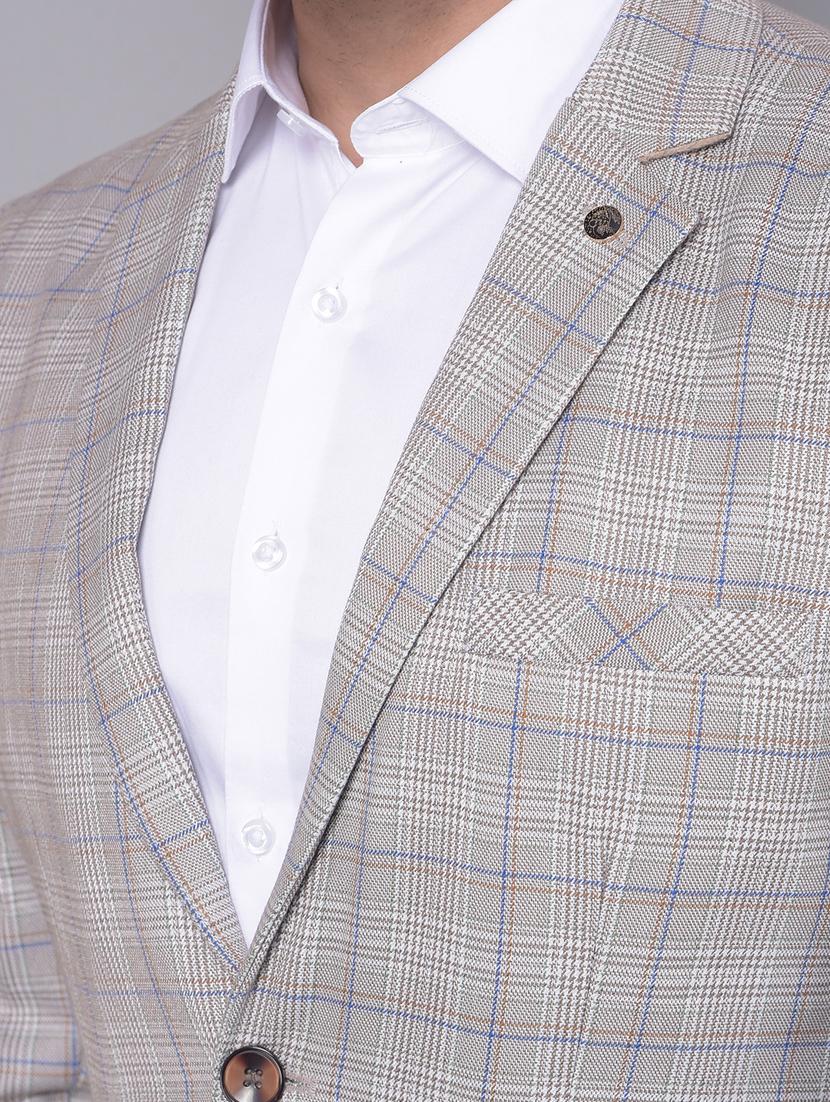 men checked single breasted casual blazer - 20512639 - Standard Image - 6