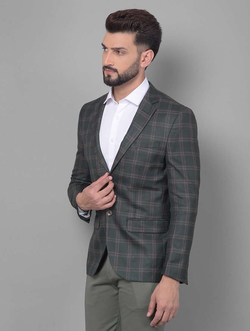 men checked single breasted casual blazer - 20512643 -  Standard Image - 1