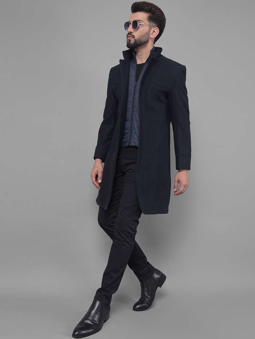 men solid casual long blazer - 20512647 - Standard Image - 4
