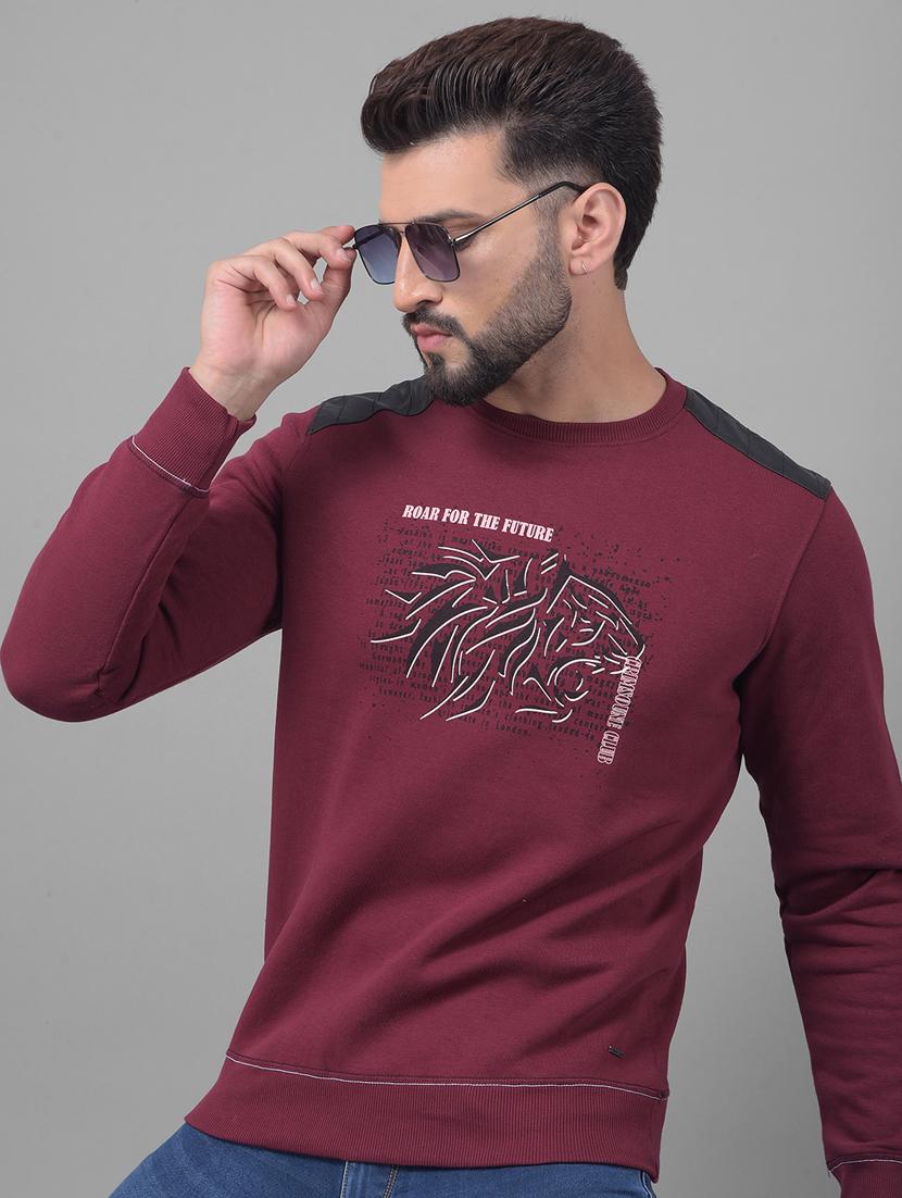 men shoulder tapered front print sweatshirt - 20512658 - Standard Image - 1