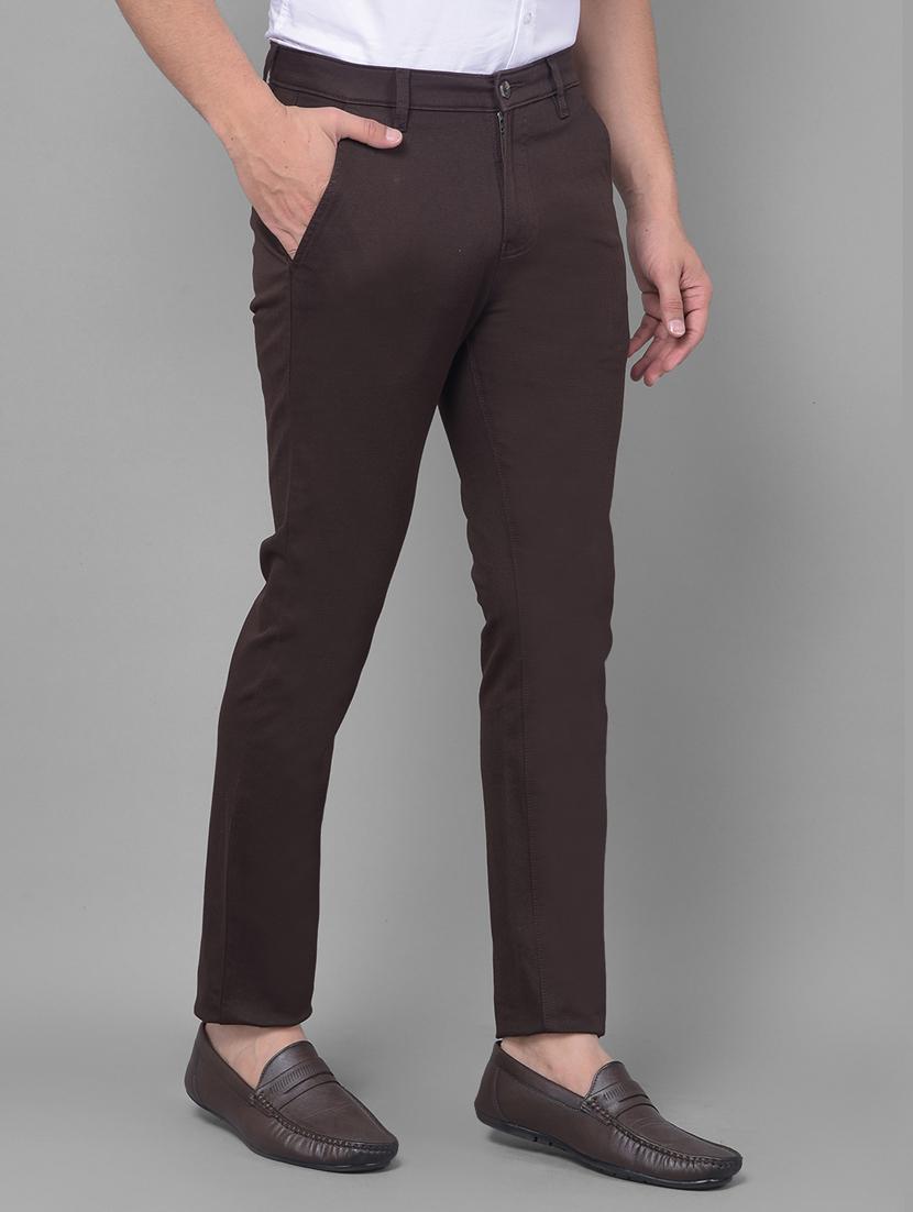 brown cotton chinos casual trousers - 20512665 -  Standard Image - 1