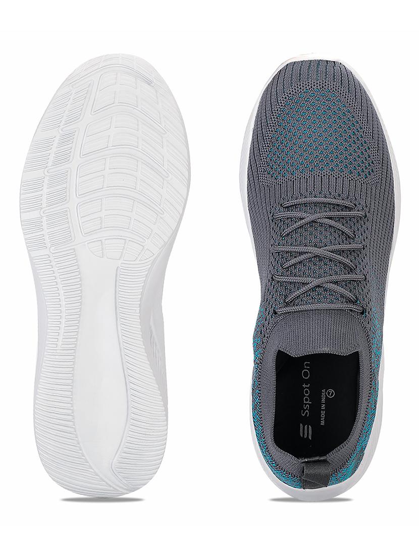 men self designed grey lace up sport shoe - 20512874 - Standard Image - 4