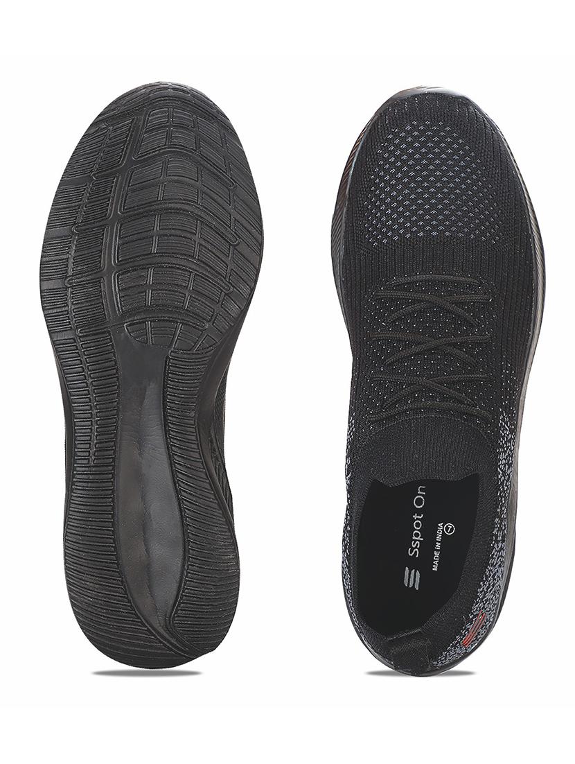 men self designed black lace up sport shoe - 20512875 - Standard Image - 4