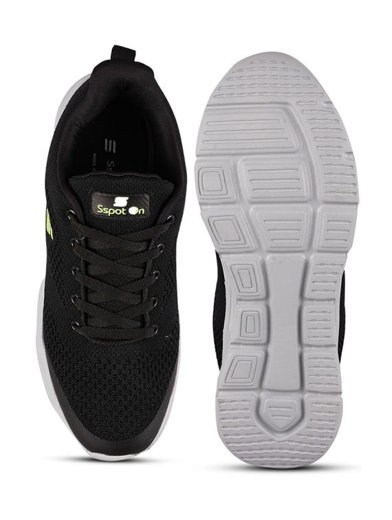 men solid black lace up sport shoe - 20512880 - Standard Image - 4